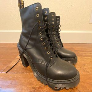 Leather Dr Martens Heeled Boots